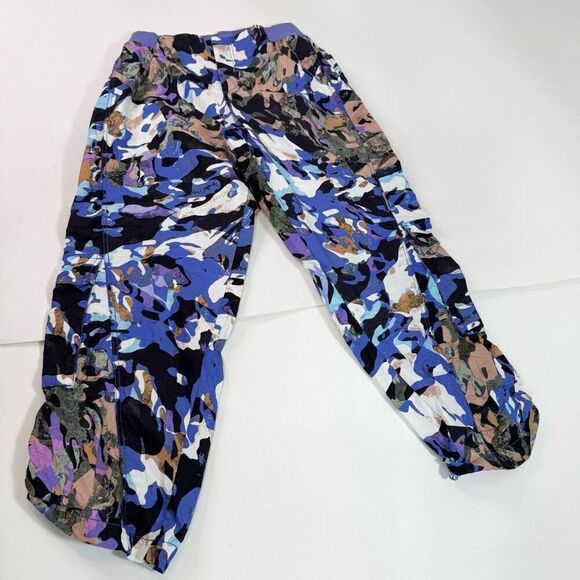 Free People Movement Mesmerize Me Pants women's Medium blue Violet printed cargo - Picture 2 of 10